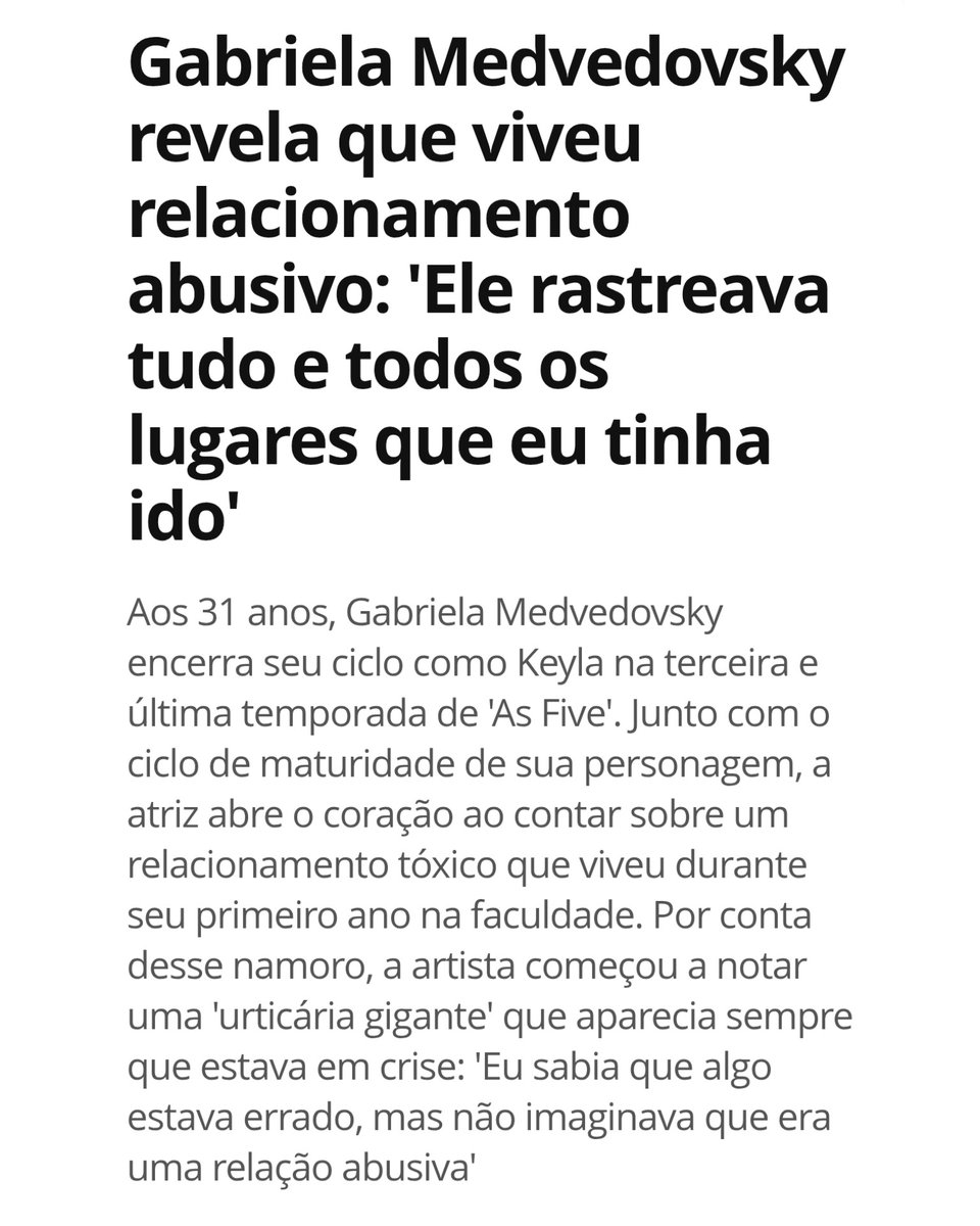 Desde ontem vejo muita gente enaltecendo a Gabi, mas não existem heróis aqui, o que temos são duas mulheres vítimas de relacionamentos tóxicos 

Estender a mão e apoiar nessa situação é entender que dor não deveria virar espetáculo