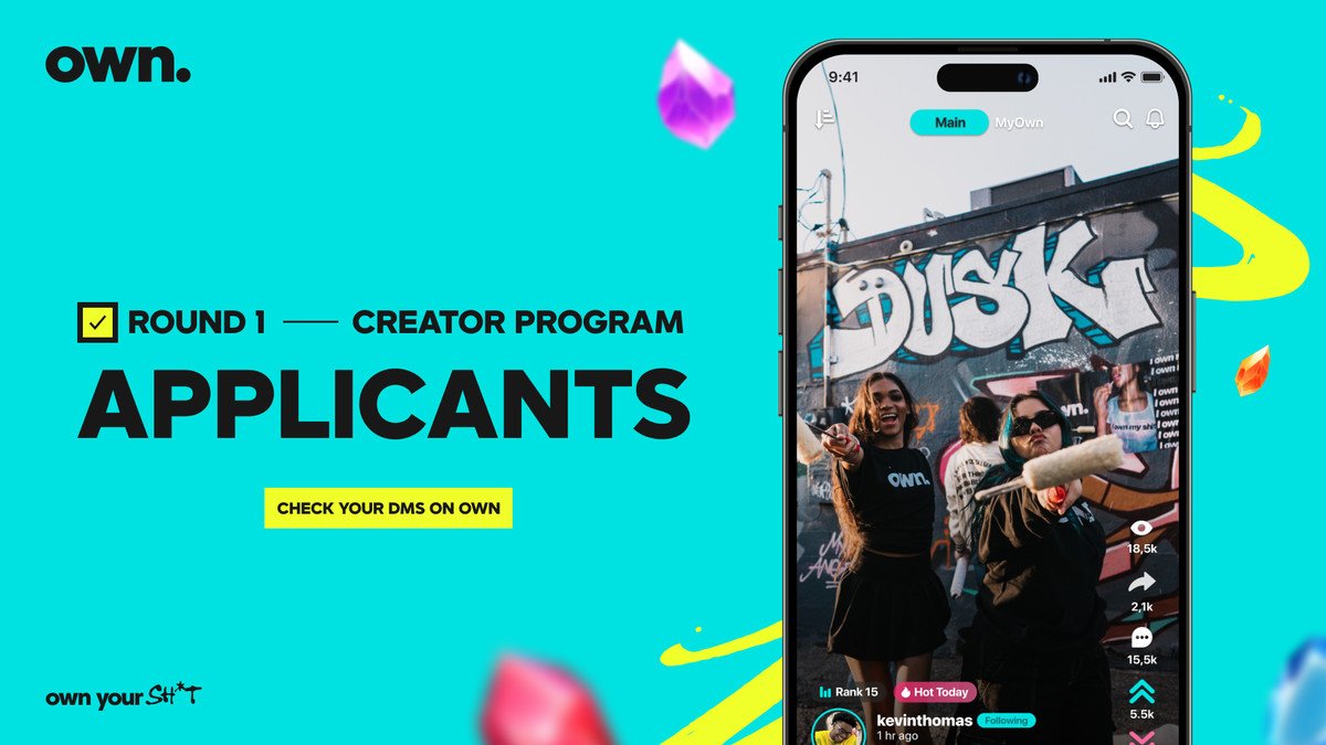 The first wave of the Own. Creator Program is official 🩵 We've gone ...