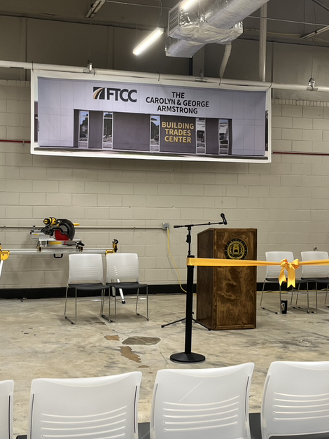 LPRAssociation's tweet photo. Congratulations to FTCC on the ribbon cutting for the NEW Carolyn &amp; George Armstrong Building Trades Center! https://t.co/8p6e54ED74
