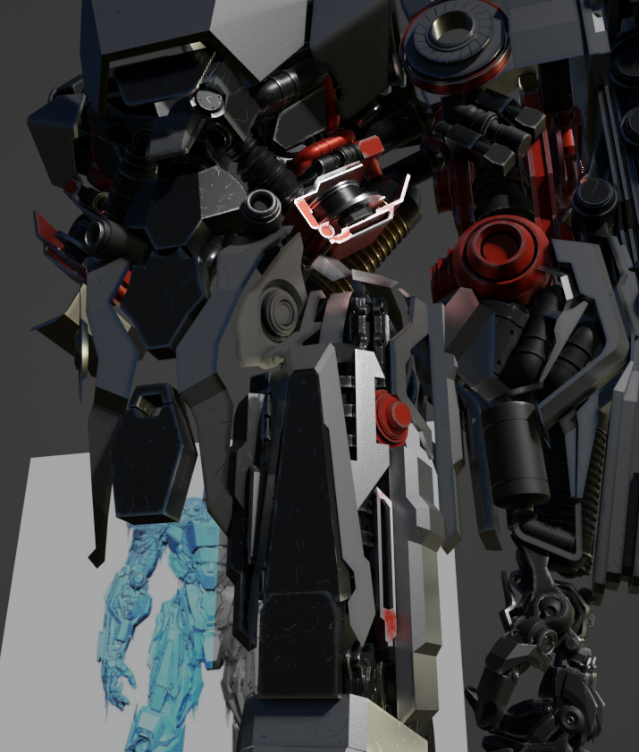PaulGaming319's tweet photo. Made some huge progress on my BBM Megatron design in blender. I redesigned the thigh and the foot and a bit of the shin of the leg, as well as the cannon https://t.co/cgaVmwwudm