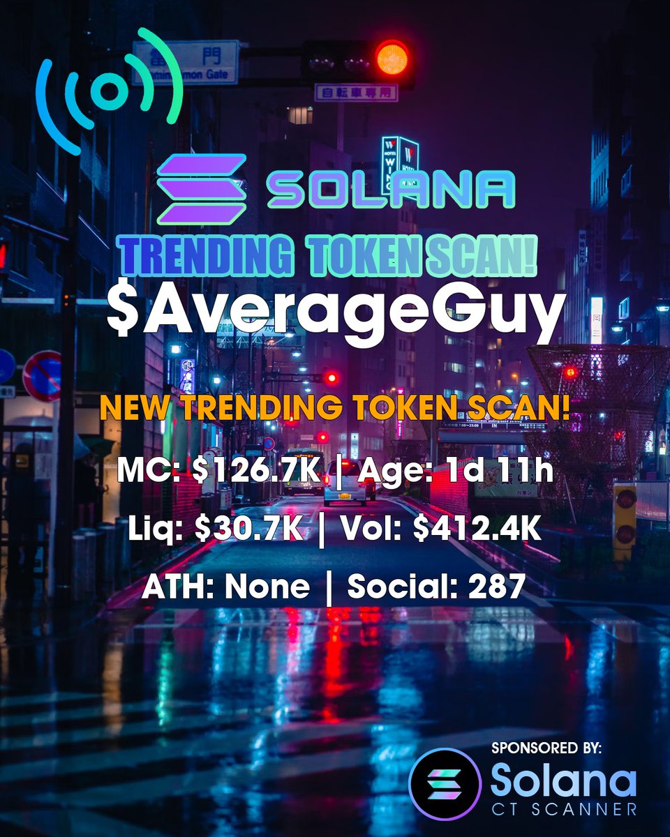 SolanaScans's tweet image. ✨ $AverageGuy 🪙 Average Guy
9LQ3ruKXhXoMJk5334bunknq1kUErXJjdFkAJXrapump

💵 MC: $126.7K | 🌱 Age: 1d 11h
💧 Liq: $30.7K | 📊 Vol 24h $412.4K
🚀 ATH: None | 👥 Social Score: 287

#solana #crypto #memecoins