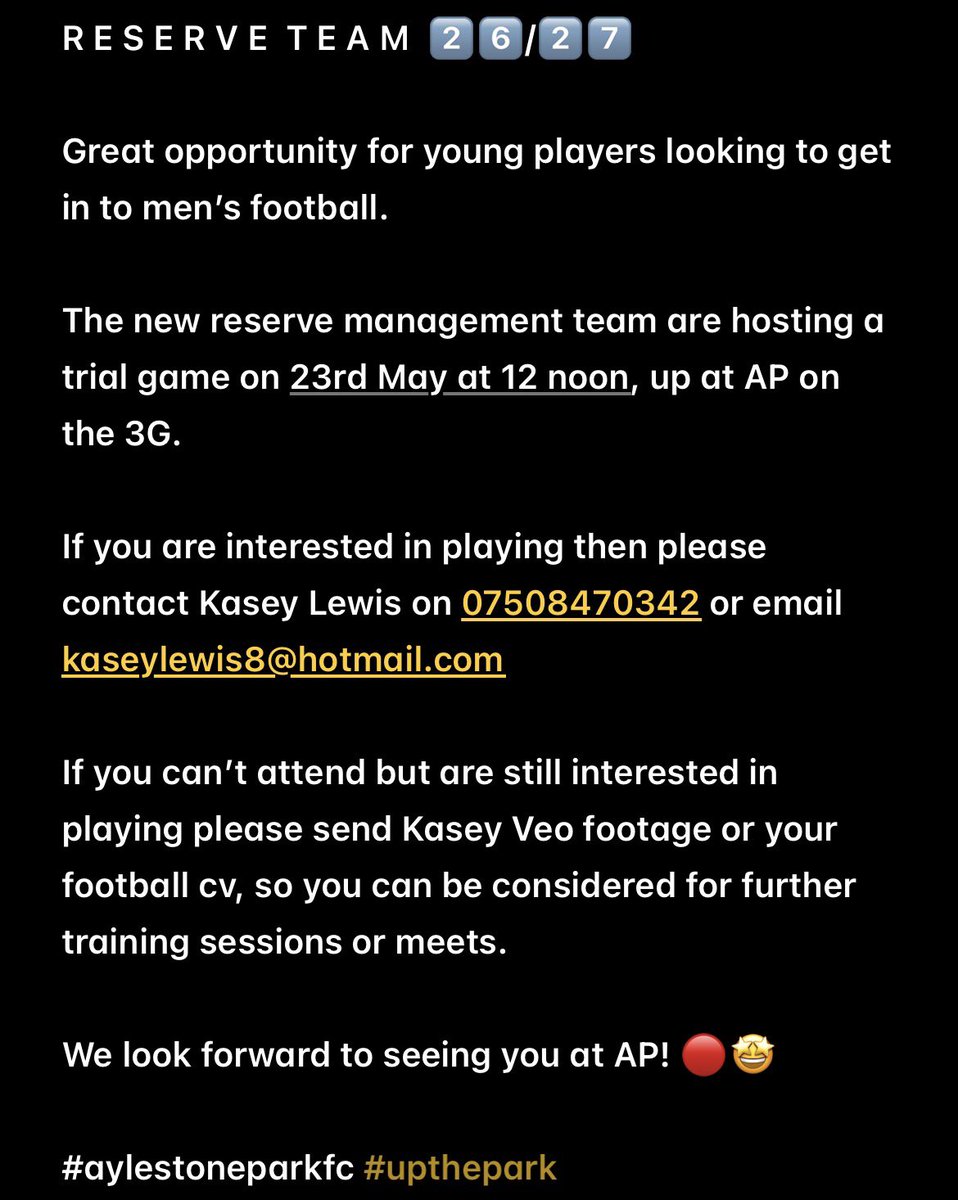 Aylestone Park FC tweet media