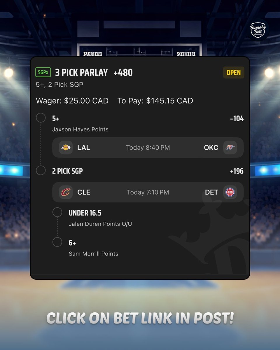 NBA TUESDAY PARLAY +480 🏀🚀

Tail here 👇
bit.ly/4tO65RL

Leave a ❤️ if tailing &amp; follow for more!
📊 <a href="/yourlinemate/">Linemate</a> 

#NBA #GamblingX #GamblingTwitter