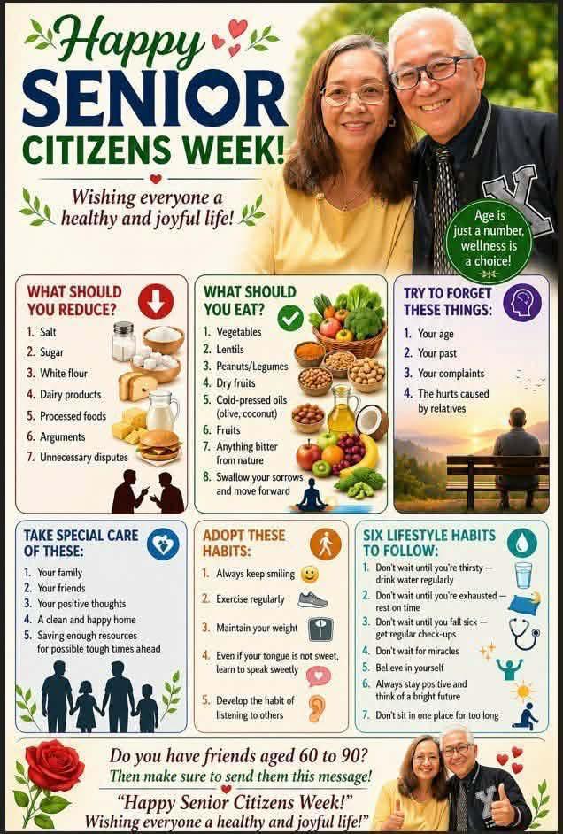 KingstonWelCare's tweet image. 💚 Happy Senior Citizens Week!
A reminder to celebrate, stay active, eat well, and focus on positivity.
Share this with someone aged 60+ to brighten their day 💛

#SeniorCitizensWeek #Wellbeing #HealthyLiving