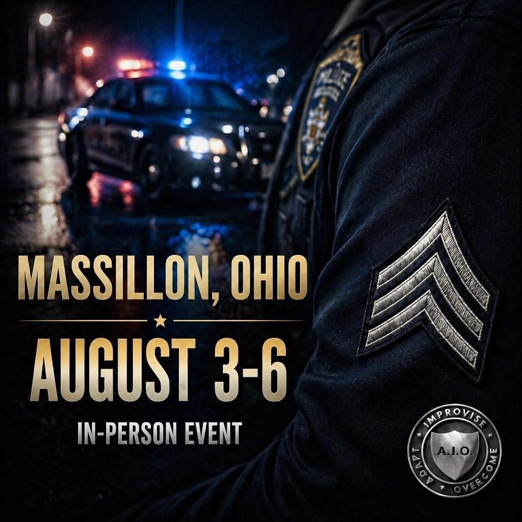 AIO_Leadership's tweet photo. Chaos doesn't wait. When the radio screams, you need tools. The Sergeant’s Crucible tour hits Massillon, Ohio Aug 3-6. Catch this date! Bring the tour to your agency. Be the leader you wished you’d had. https://t.co/B5lFrz9i3T #AIO #Massillon #AIOLeadership #Discover https://t.co/T2MaCLx8xJ