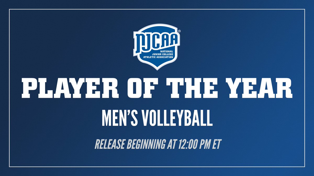 NJCAAVolleyball's tweet photo. One player stood above the rest🏐

Find out who claims the 2026 Men's #NJCAAVB Player of the Year at 12 PM ET ⏰ https://t.co/J1Vptdxqyx