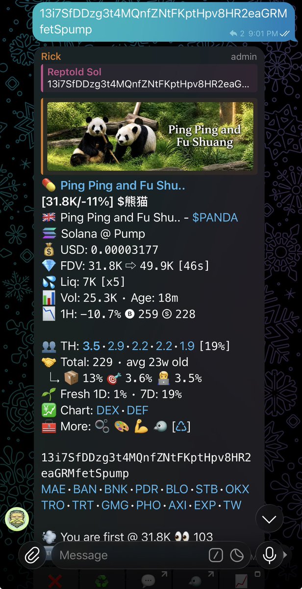 ReptoidSol's tweet image. Watch your entry on $熊猫
high gamble 🎲🎲🎲
Ca::

13i7SfDDzg3t4MQnfZNtFKptHpv8HR2eaGRMfetSpump

#Solanamemecoin #Solana #Earlyalphacalls #Memecoin