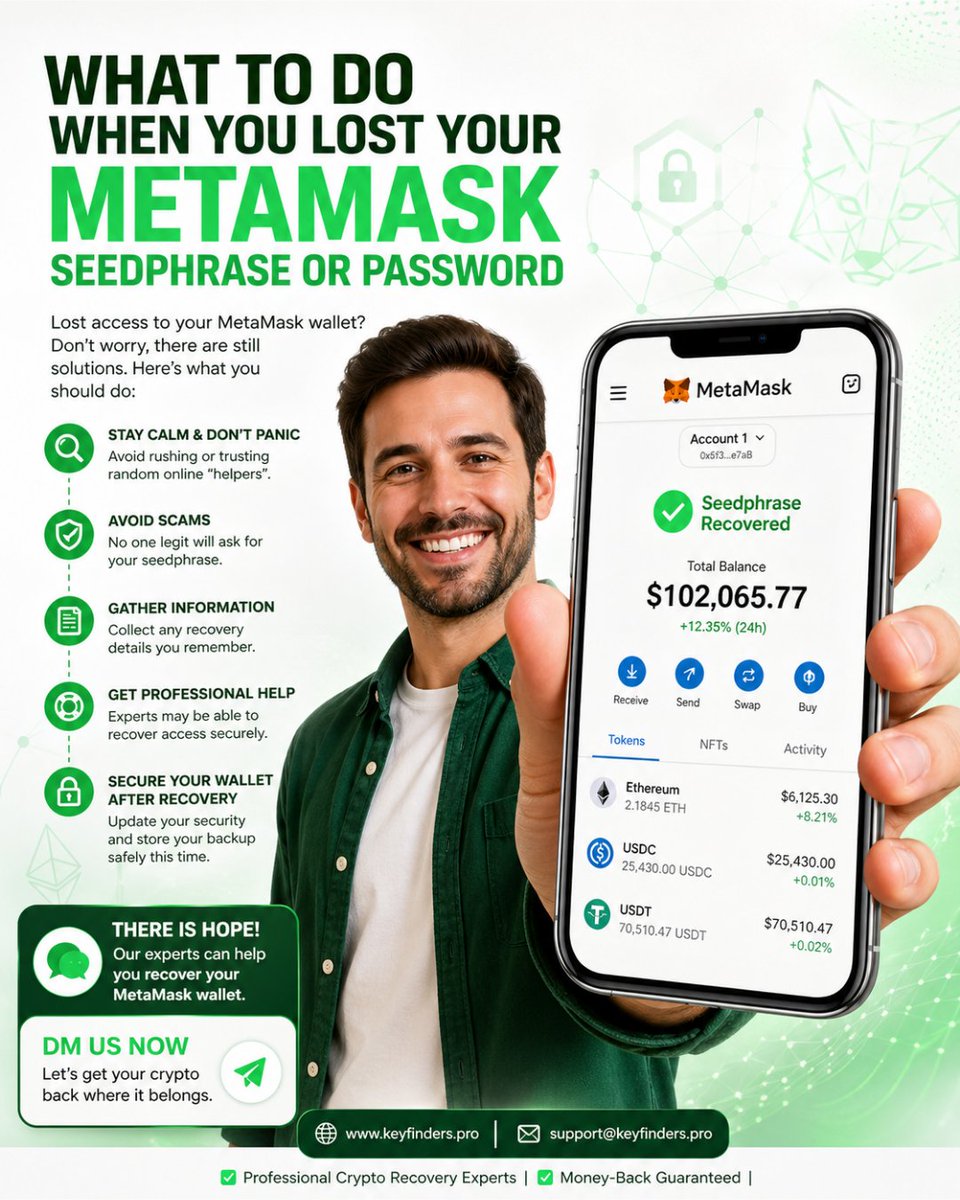 manhatta1758's tweet photo. How To Recover Your MetaMask Wallet Seedphrase or Password. (Step-by-Step) π
#Metamask #RecoverSeedPhrase #RecoverWalletPhrase #RecoverWalletPassword #RecoverPassword #RecoverPrivateKey https://t.co/lKVjF33txW