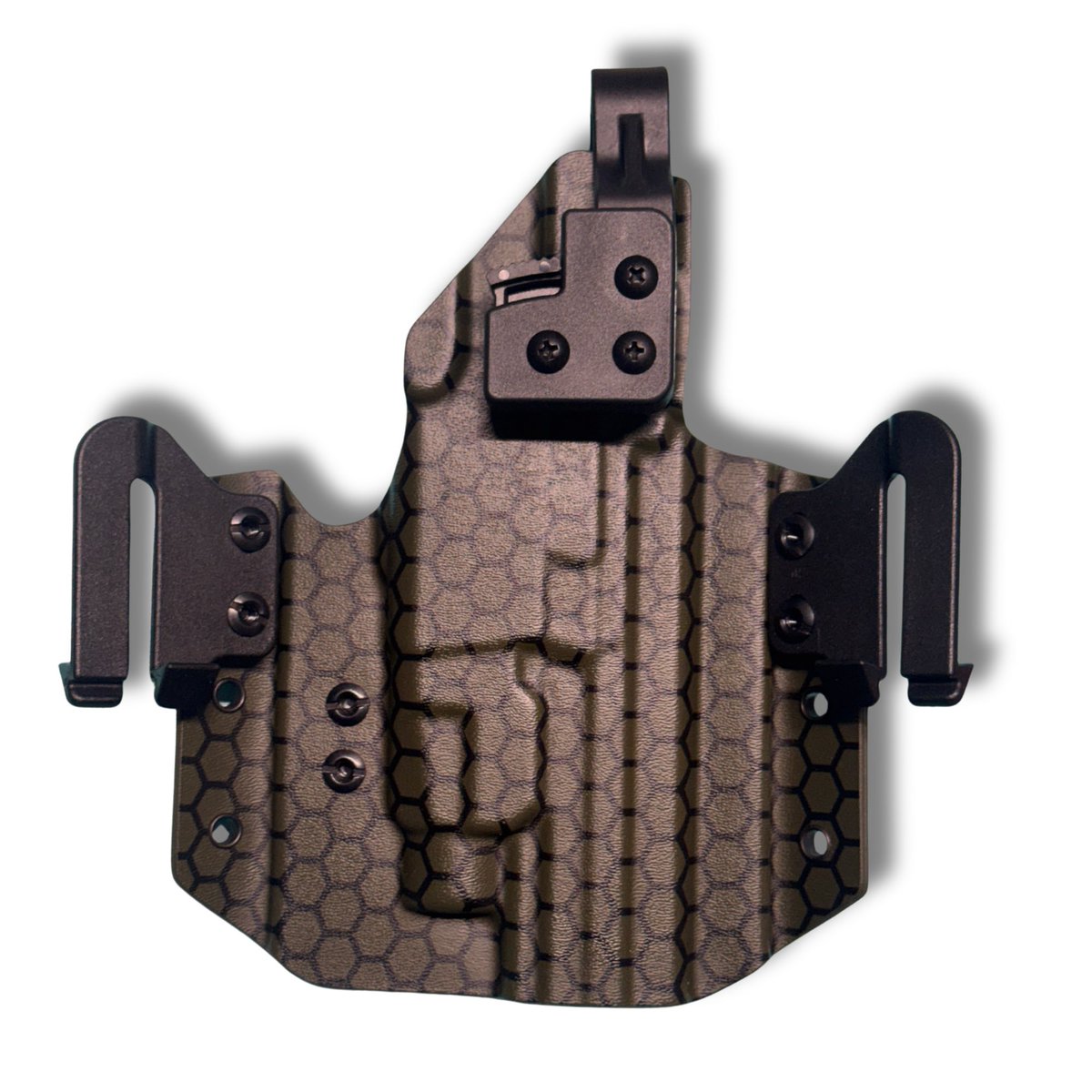 VoodooArmory's tweet image. Level 2 Tuesday! 

Heres a nice level 2 setup for the Smith &amp;amp; Wesson M&amp;amp;P 9 2.0 with Streamlight TLR-7 HLX. Featuring the the Talon Retention hood. Molded in ODG honeycomb kydex. Happy Cinco De Mayo yall. 

#tacticalgear #smithandwesson #streamlight #pewpewlife #edc