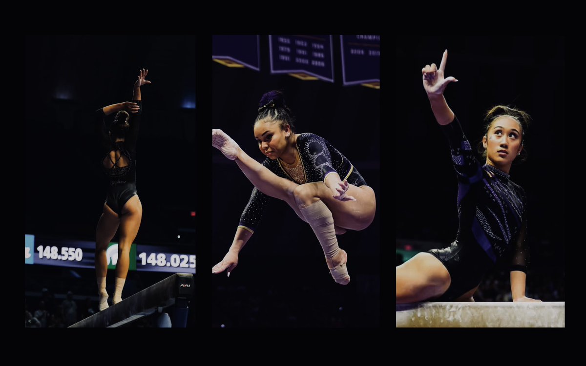POV: You’re in the final rotation of nationals but LSU is closing on beam with these three….
