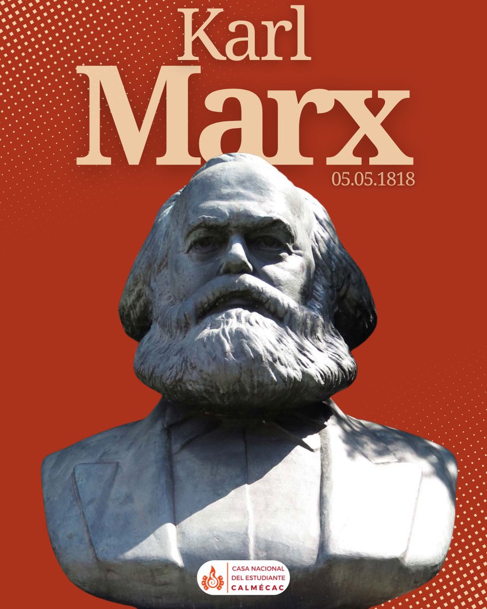 #208AñosDeMarx ❤️‍🔥

A 208 años del nacimiento de Karl Marx, recordamos a uno de los pensadores que transformó la manera de entender la historia, la economía y la lucha de clases.

¡Marx vive en la lucha de los pueblos! 🔥✊🏼