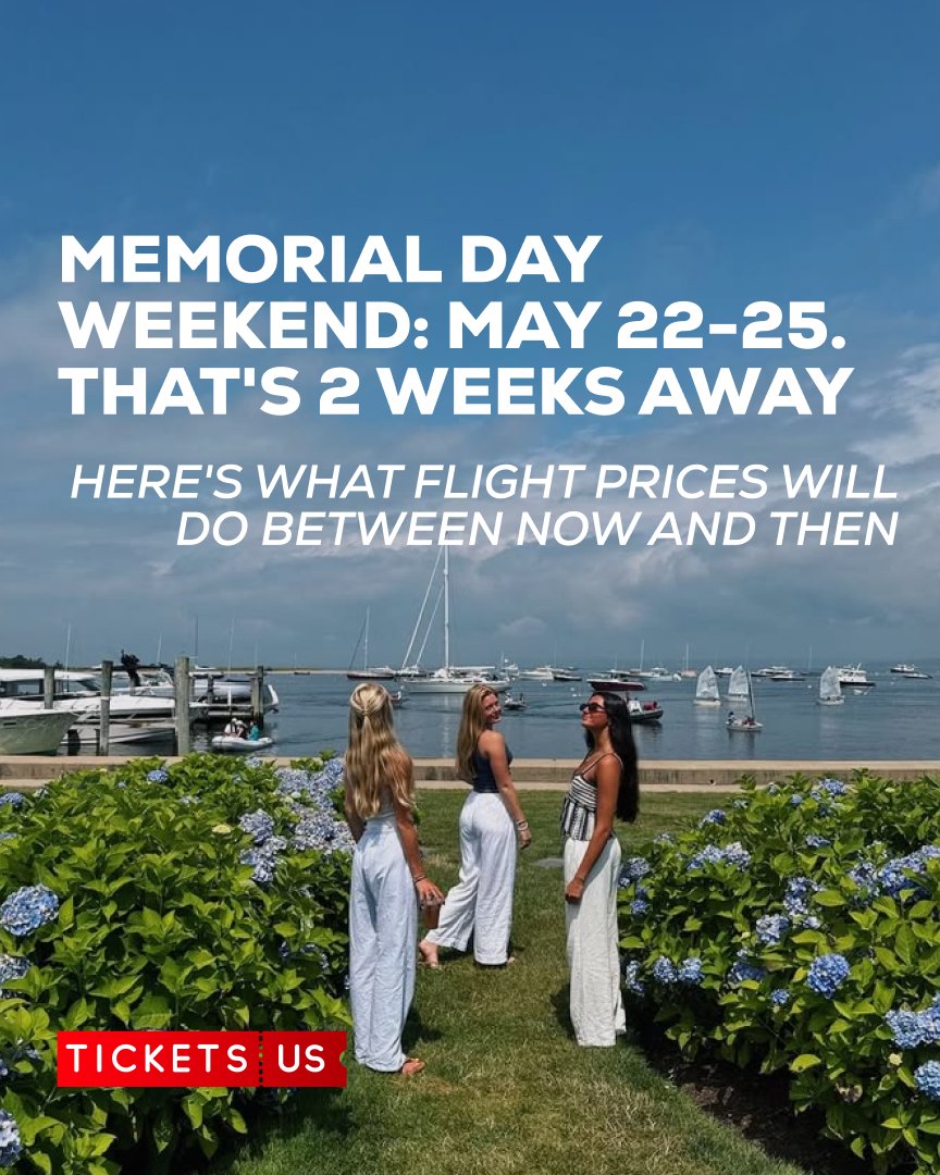 tickets_us's tweet image. Memorial Day is 2 weeks away. If you haven't booked: this is the week. Prices go one direction from here. And if they somehow drop? We'll pay the difference. Link in bio.
#MemorialDay #cheapflights #travel #summer #flights #deals #vacation