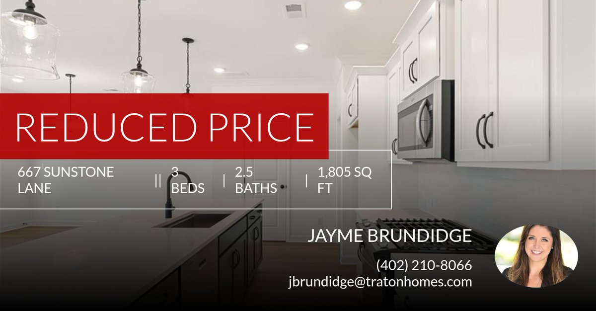 Jmbx4's tweet photo. 📍 Reduced Price 📍 This recently reduced home at 667 Sunstone Lane in Lawrenceville won't last long, so, don't wait to set up a showing! Reach out here or at (402) 210-8066 for more information!

Jayme Brundidge
Traton Homes LLC
j... https://t.co/STtZUVGVvn https://t.co/41AcrI6r2Z