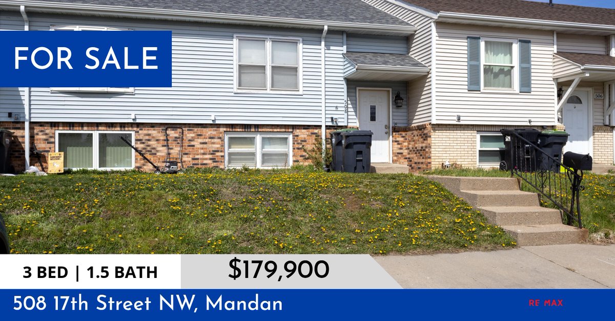 BismarckBeth's tweet photo. 📍 For Sale 📍 Take a look at this fantastic new property that just hit the market located at 508 17th Street Nw in Mandan. Reach out here or at (701) 240-6416 for more information

#bethposey #remaxcapital #homesweethome #rema... https://t.co/db7aaHA9bI https://t.co/yC1cm6NQXk