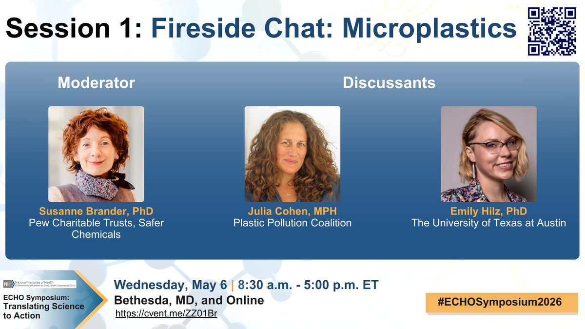 ECHOChildHealth's tweet photo. Coming up: Join leading experts for a solutions-oriented discussion on the effects of microplastics on child health. Watch the live stream: https://t.co/I4oR6UXaYc #ECHOSymposium2026 https://t.co/L4PPOfakfL