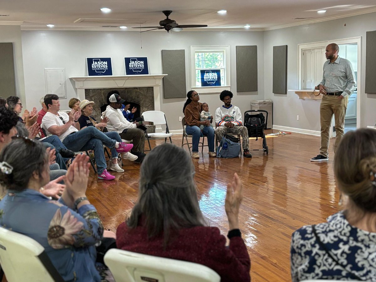 jasonesteves's tweet photo. Thank you to everyone who joined us for our meet-and-greets over the weekend. We had an incredible turnout in both North Fulton and DeKalb Counties.  Great conversation and a shared commitment to building a better Georgia. 

Let’s keep it going! https://t.co/KA68cviaKq