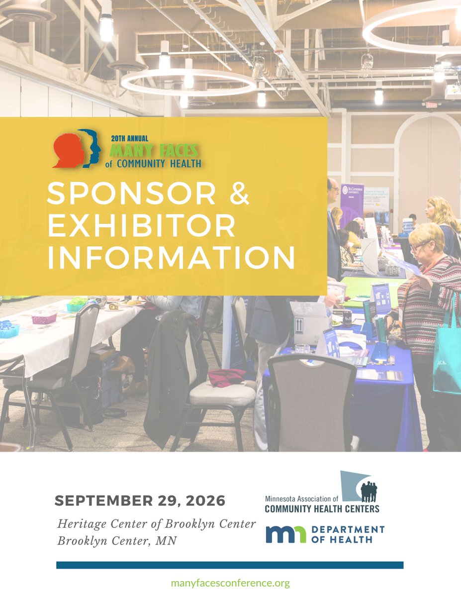 MNACHC's tweet photo. Sponsor and Exhibitor registration is now open for the Many Faces of Community Health Conference! Position your organization as an advocate for community health! 

Secure your spot today at:  https://t.co/KLD4e7IgFJ

#ManyFacesConference #CommunityHealth #ConferencePartner https://t.co/4NNU7JuCRf