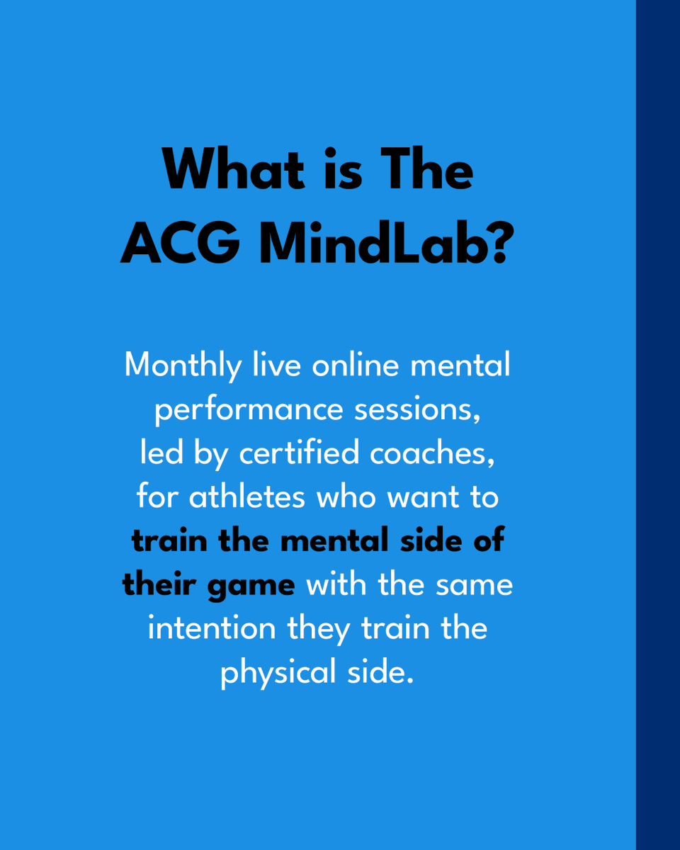 acg_mp's tweet photo. MindLab is ACG's online monthly #MentalPerformance coaching for youth athletes. Every third Monday of the month, our expert coaches lead five live sessions for teams, groups, and individual athletes.

We created MindLab for #athletes who want to train their mind with the same intention they train their body.

Get started & learn more:
https://t.co/y3NFvOdEr2