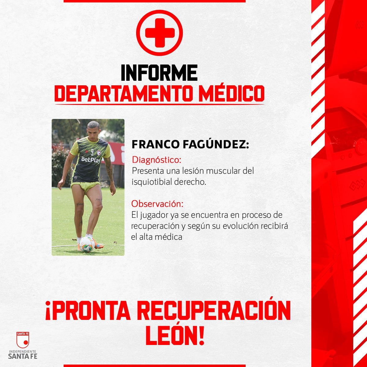 Confirmada la ausencia de Fagúndez mañana para el <a href="/SantaFe/">Independiente Santa Fe</a> 🆚 <a href="/Corinthians/">Corinthians</a>  🦁🇮🇩 🏥