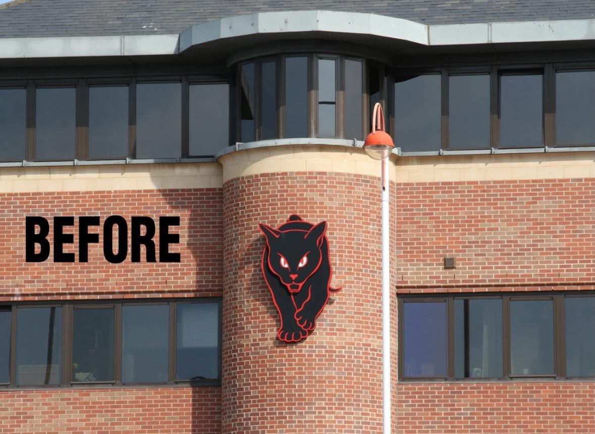 frlydensmith's tweet photo. A thoughtful move from #Sunderland AFC 👏

Temporarily turning the iconic Black Cats crest into a “black dog” for Mental Health Awareness Week is a powerful nod to how many experience depression—echoing Winston Churchill’s famous phrase.

A simple change, but an important message: you’re not alone. 🖤
#MentalHealthMonth