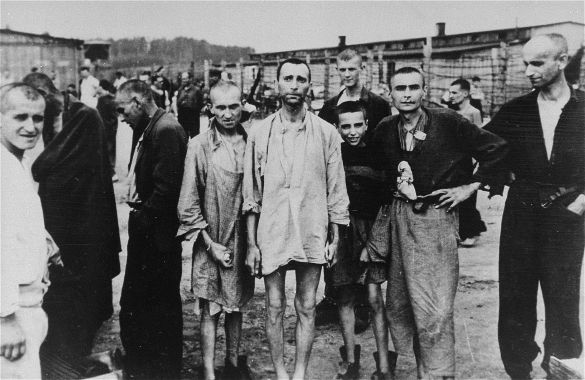 HolocaustMuseum's tweet photo. “I remember that there were piles and piles of corpses.” —Charles Torluccio, veteran of the 11th Armored Division 
#OTD in 1945, the US Army liberated Mauthausen concentration camp. At least 95,000 prisoners, 12,000 of them Jewish, died in that camp system between 1938 and 1945.  Learn More: https://t.co/IbltBdnP9m
📷: USHMM, courtesy of Peggy Meharry #America250