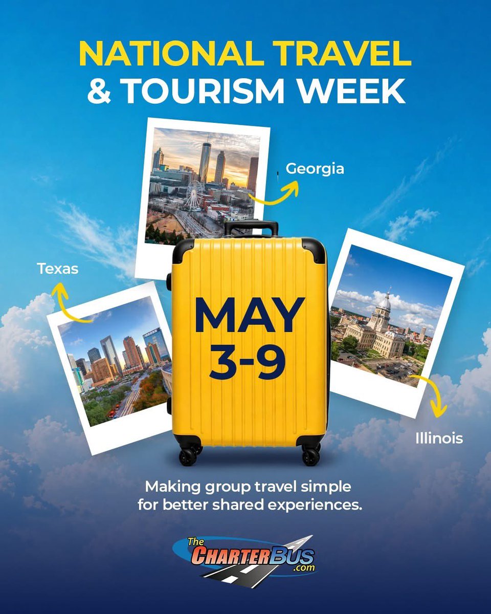 RGVTOURS's tweet photo. Travel is more than reaching a destination. It’s about the journey and the moments shared along the way. 🚌

This National Travel &amp; Tourism Week, we celebrate how travel brings people together and creates memories that last. ✨

#NTTW #TheCharterBus #TravelTogether #GroupTravel https://t.co/KjlEFKDn7Z