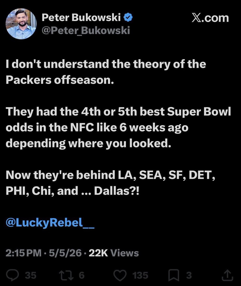 Every single one of those teams has a better roster than the Packers