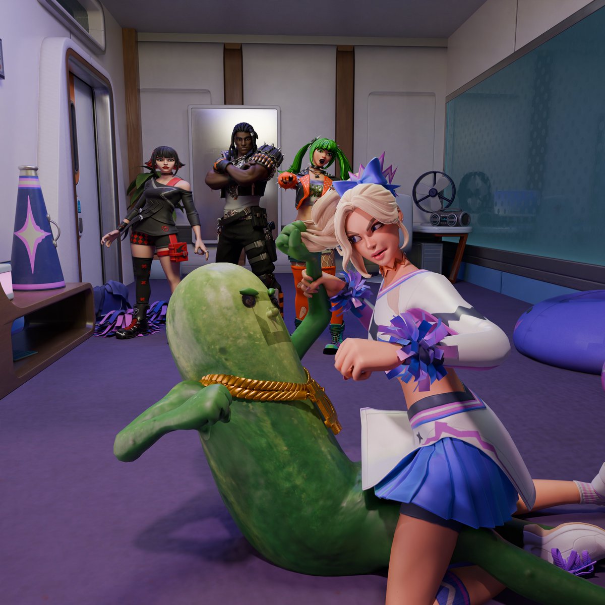 Rust: “Morgan… why is Haylee fighting a giant pickle man….

Morgan Myst: “I….i’m not too sure…”

Power Punk: “what the HELL is that?!”

#FortniteArt