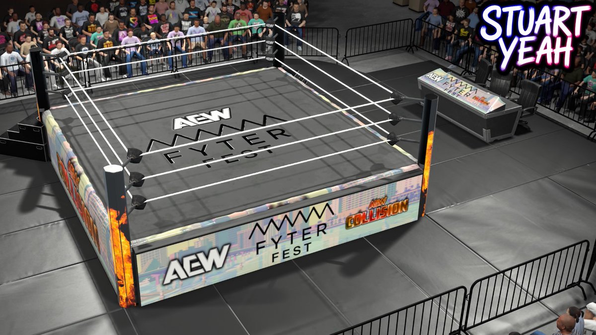 StuartYeah's tweet photo. AEW FYTER FEST COLLISION for #WWE2K26
2-night TV specials are part of what makes AEW unmissable television!
Available on WWE 2K26 Community Creations using hashtags #AEWFFSY #StuartYeah #FyterFest https://t.co/CP3TgbUJIz