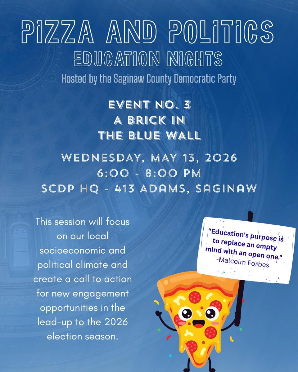 AdamsBrandell's tweet photo. Pizza and Politics NO. 3 - SCDP HQ - Wednesday, May 13, 6PM https://t.co/LPVm5EvDn0