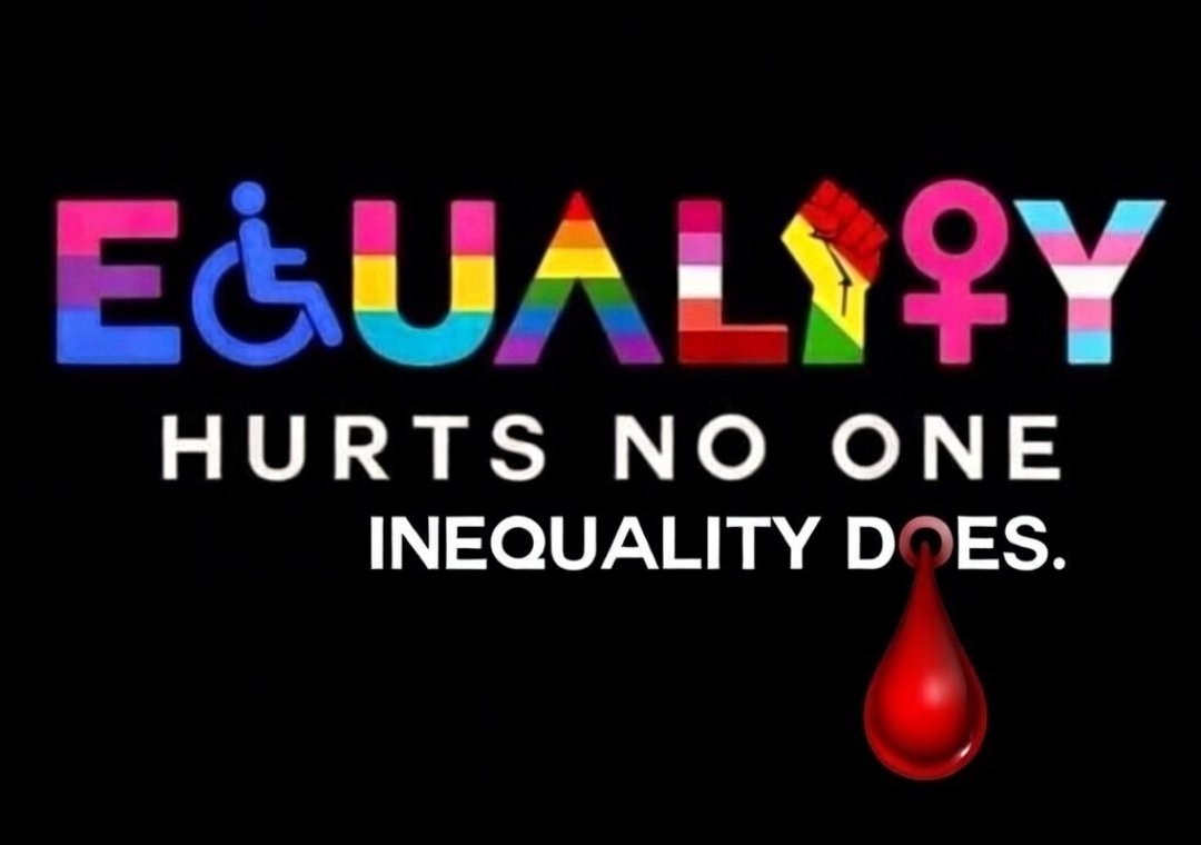 ronnieagabajr's tweet photo. EQUALITY HURTS NO ONE.
INEQUALITY SPILLS BLOOD. https://t.co/5AMSqIe6Hn