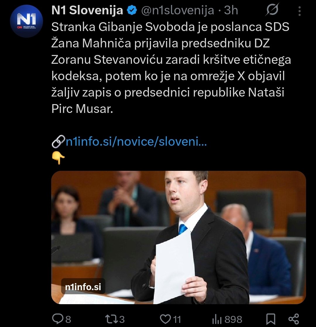 LukaSvetina's tweet photo. Svoboda ga je prijavila? Ta ista stranka, katere poslanka je Lena Grgurević, ki zmerja s črnuharji in vpije smrt janšizmu? Ta ista stranka, katere predsednik Golob je že leta 2022 "naganjal fašiste z oblasti" ? V čem so oni zglednejši od Mahniča ? https://t.co/KaYqfiuGVD