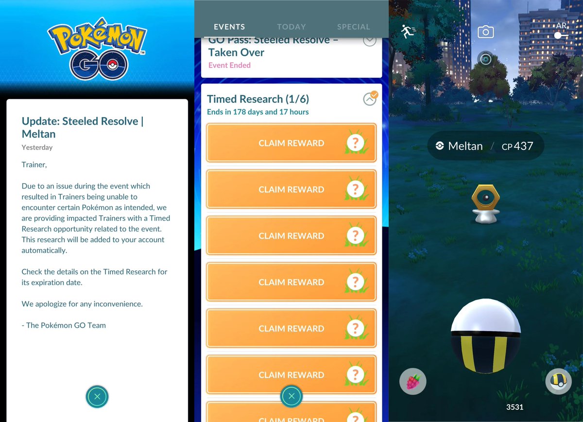 trainersgo2022's tweet image. 🤓 Niantic ha publicado un comunicado sobre una compensación en Pokémon GO.

#pokemongoapp #pokemongo #trainergo #MemoriesInMotion