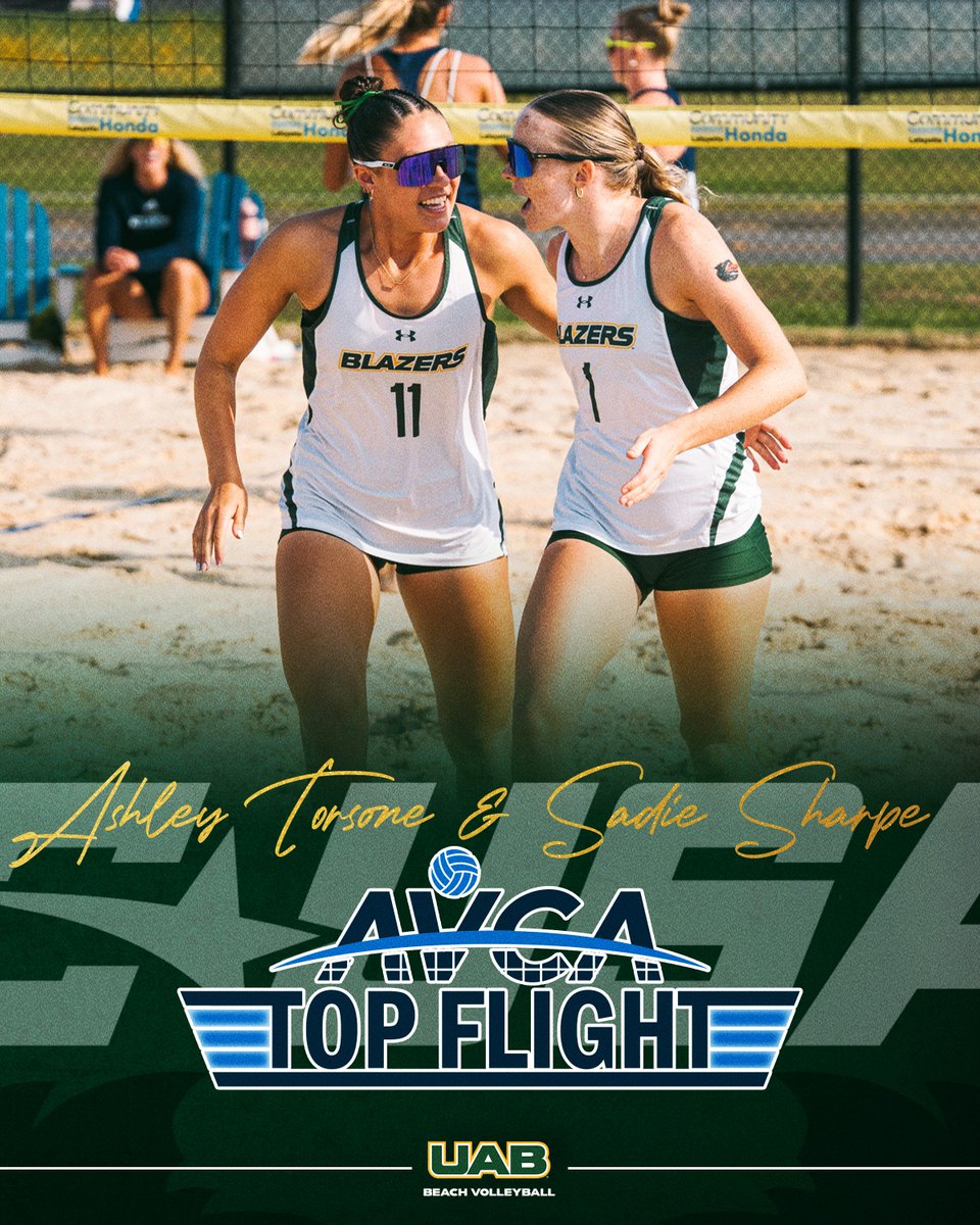 UAB_BVB's tweet photo. 🏐 Sharpe &amp; Torsone Added to ACVA Top Flight Award List 🛩️ 

📰 https://t.co/DR9yr96y1s

#WinAsOne https://t.co/sq1fbftkAL