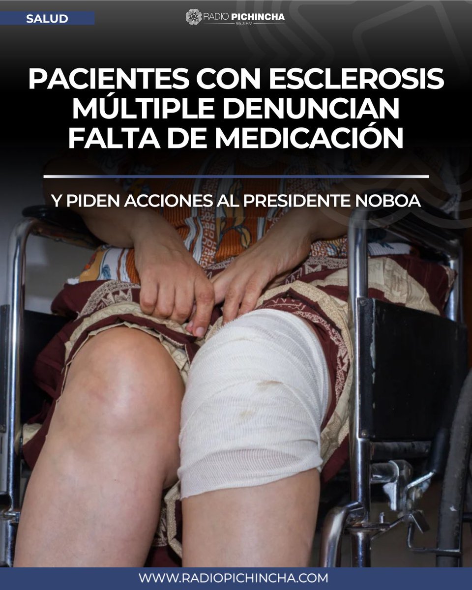 radio_pichincha's tweet photo. 🩺#SALUD | Más de 400 personas con esta enfermedad reportan desabastecimiento de medicación en el sistema público. La Asociación de Pacientes (APEMEDE) solicitó al Ejecutivo la compra urgente de fármacos como el ocrelizumab y advierte sobre los efectos de la interrupción del tratamiento.
#LaRadioDeLasNoticias 

⬇️Los Detalles: 
https://t.co/bq0S169mFe