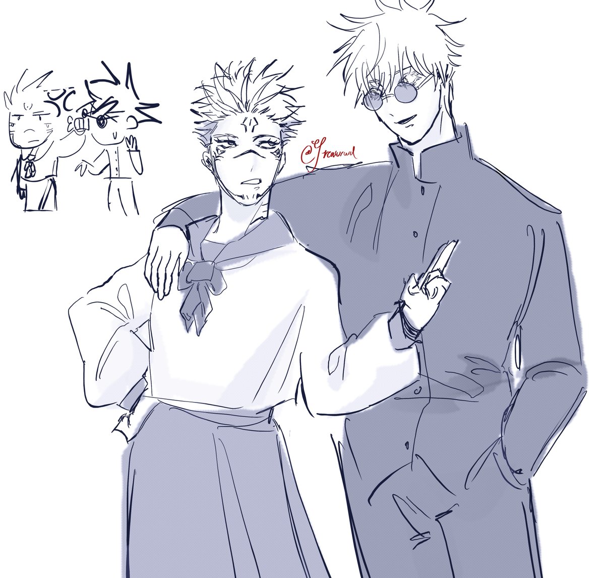 treasurwd's tweet photo. Sukuna chan and Satoru kuuuuun 😚 https://t.co/UueZYzrOAw