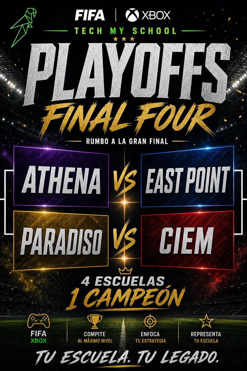 techmyschool's tweet photo. Congrats to our 4 finalist in the FC26 Tech My School Esports championships. Amazing job by the coaches, players, and leader @armaniecordero @EAFCNews #esports #puertorico @athenabilingual @eastpointpr @paradisocollegeprep @ciempr https://t.co/LijhwY3lji