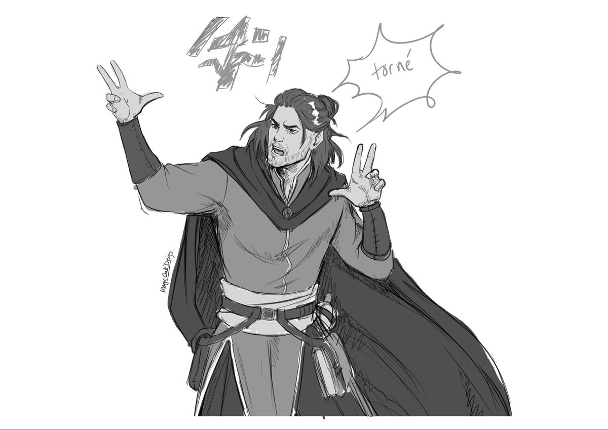 MagicOakDesign's tweet image. A wild Gale Dekarios sketch has appeared!

#dnd #baldursgate #art