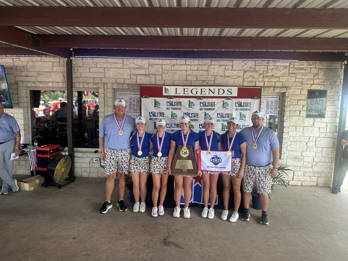 AndrewsMustangs's tweet photo. Presenting the @uiltexas 2026 Class 4A Girls Golf State Champions! The programs 21st &amp; 4th in a row!! The Andrews Lady Mustangs! @chris_MRTsports @OLeRoy_MRT @therealjesse_z @CoryMcIntyreTv @THSCAcoaches @AustinTGCA @OfficialTHSADA @Big2_Sports @markburgen @CoachSmiley42 https://t.co/idbPCNICIu