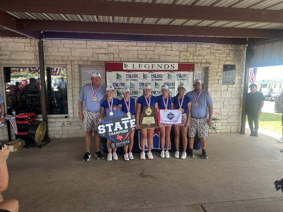 AndrewsMustangs's tweet photo. Presenting the @uiltexas 2026 Class 4A Girls Golf State Champions! The programs 21st &amp; 4th in a row!! The Andrews Lady Mustangs! @chris_MRTsports @OLeRoy_MRT @therealjesse_z @CoryMcIntyreTv @THSCAcoaches @AustinTGCA @OfficialTHSADA @Big2_Sports @markburgen @CoachSmiley42 https://t.co/idbPCNICIu