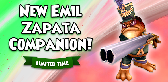 Pirate101's tweet photo. Viva the fight! 🐸

The new Emiliano Zapata Companion has arrived in the Crown Shop! As a fearless Frogerale Overseer, he brings bold leadership and a spirit that refuses to back down. Hurry, he leaves on 5/31. https://t.co/UATil6OLG5 #Pirate101 https://t.co/DwlHFT8aLZ