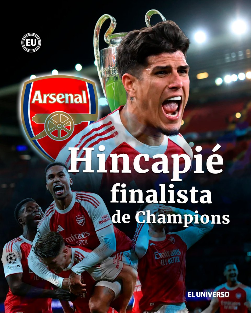 Orgullo ecuatoriano en la #ChampionsLeague 🥹🇪🇨

El #Arsenal de Piero #Hincapié es el primer finalista de esta edición de la Champions League tras vencer al Atlético de Madrid por 1-0 en el partido de vuelta de las semifinales del torneo.

Hincapié ingresó en el segundo tiempo