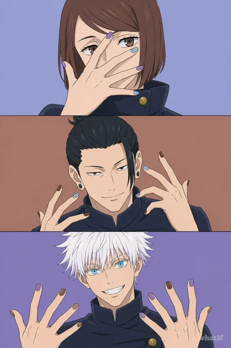 jjk nail painting #jujutsukaisen #gojo #geto #shoko