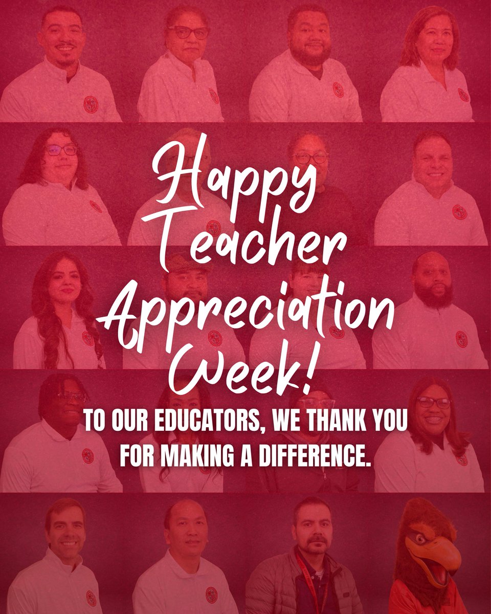 HISD_NHECHS's tweet photo. Happy Teacher Appreciation Week to the educators who keep the Redhawk community going ❤️🖤
Thank you for the early mornings, long days, constant support, and everything you do behind the scenes for our students. 🍎✨ https://t.co/a4uUwaIIK0