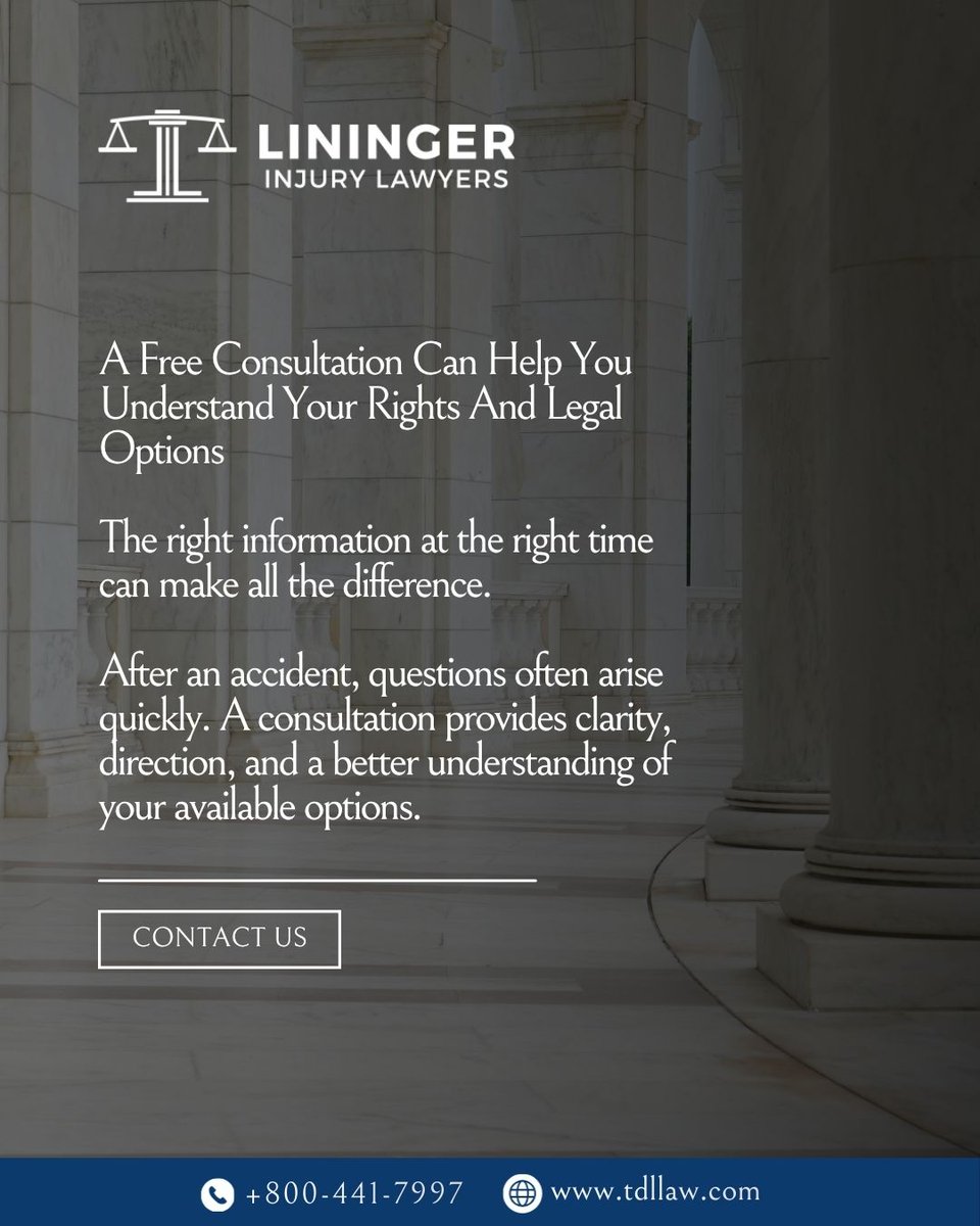 ThomasDLininger's tweet photo. If you've been injured and need answers, our team is here to help. Start with a free case assessment and get the guidance you deserve.

📞 800-441-7997
🌐 https://t.co/uZQCzCH9WE

#TDLLaw #FreeConsultation #LegalHelp #KnowYourRights https://t.co/4b9Ach74W3
