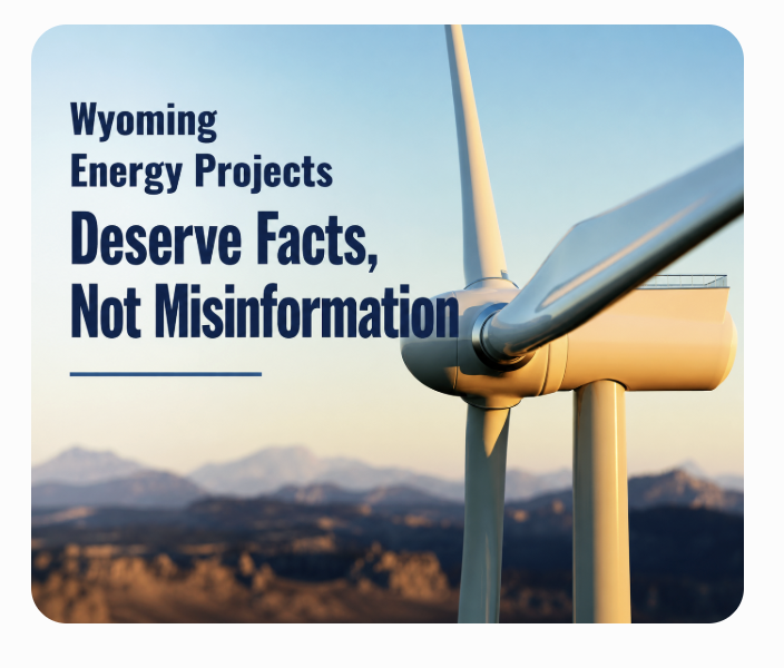 PoweringUpWyo's tweet photo. Wyoming is an energy leader. For many decades, we have powered the nation and fueled innovation and that leadership has made the Cowboy State a place that has embraced all available energy resources.

Wind development has recently come under attack, and while robust discussion is always an essential part of the democratic process, we must base our arguments on facts, not fiction.

The spread of misinformation is a “false flag” designed to make you think that elected officials are shirking their responsibilities when it comes to development around renewable projects. Nothing could be further from the truth.

Every project, whether in southeast Wyoming or elsewhere in the state, goes through a thorough Industrial Siting process that is among the most rigorous in the country. Developers are required to complete extensive social, economic, and environmental studies, often resulting in applications that run thousands of pages. They must coordinate with 19 state agencies, including the Wyoming Game and Fish Department, before the Wyoming Industrial Siting Council even considers a project.

These are not rushed approvals. They are deliberate, transparent, and built to ensure impacts are fully understood and addressed.