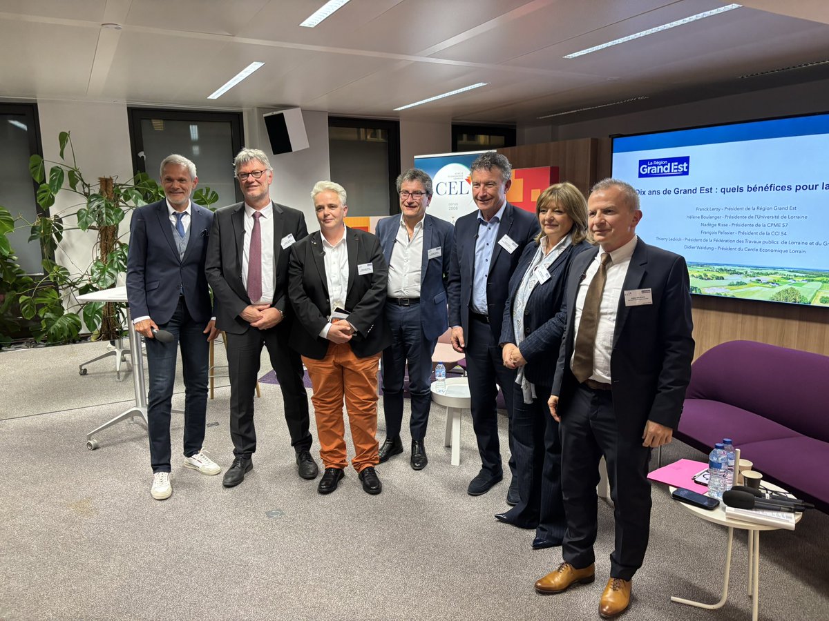 PKuchly57's tweet photo. Ravi de retrouver mon amie @NadegeRisse Présidente #CPME57 à la soirée #CEL (Cercle Economique des Lorrains) qui célébrait le 10 ans de @regiongrandest !

J’ai apprécié les mots de @Franck_LEROY_ Président : « on peut être fier d’être du Grand Est tout en étant Lorrain ! »…. https://t.co/4ZlQen9nEH