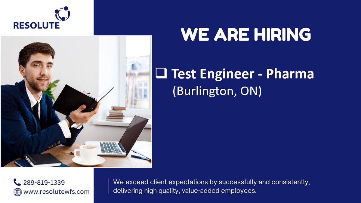 ResoluteWfs's tweet photo. Test Engineer - Pharma, Burlington, ON.
https://t.co/sospUeeUdD
#hiringalert #flowcytometry #softwaretesting https://t.co/PMTI2RGR0O