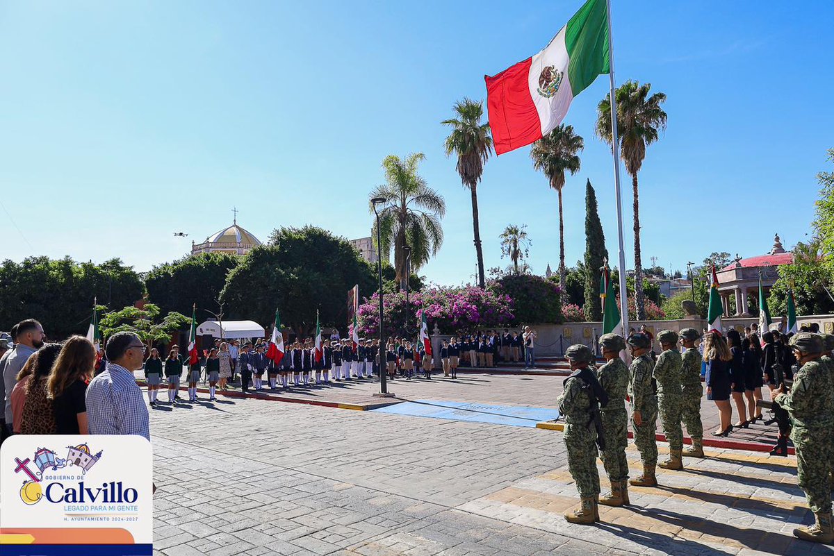 MpioCalvillo's tweet photo. El Gobierno de Calvillo conmemoró con un acto cívico el 5 de Mayo, Día de la Batalla de Puebla. https://t.co/lLv7d4DeqL