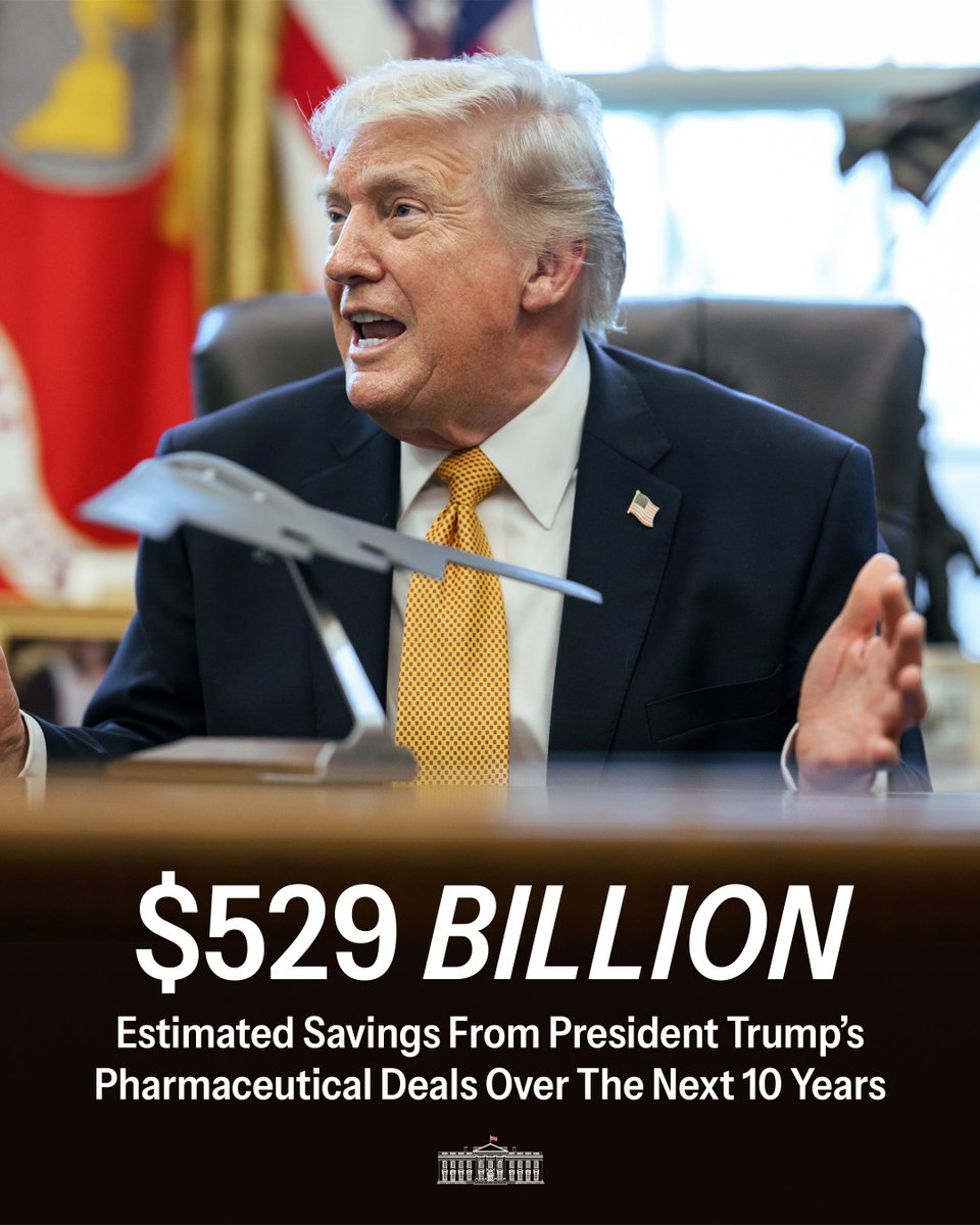 Lewisjackson010's tweet photo. SAVING AMERICA BILLIONS 🇺🇸

By putting America first with Most-Favored-Nations drug pricing, President Trump's decisive action is projected to save Americans hundreds of billions over the next decade. https://t.co/tdFdtYbBRM